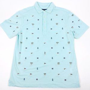 RALPH LAUREN Knit Oxford Men's XLT Tall Blue Polo